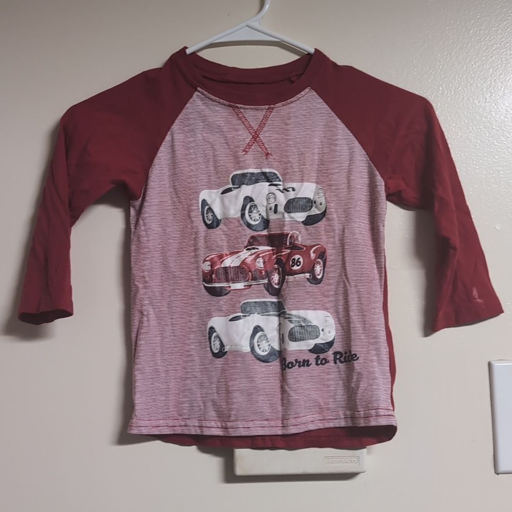 Nannette Boys 4T Red Cotton 3/4 Length Sleeve‎ T-shirt